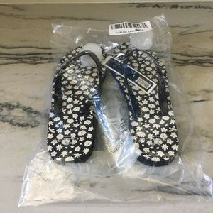 NWT Coach Black & White Floral Flip Flops size 8